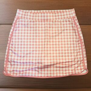 J. Crew Pink and White Gingham Mini Skort
